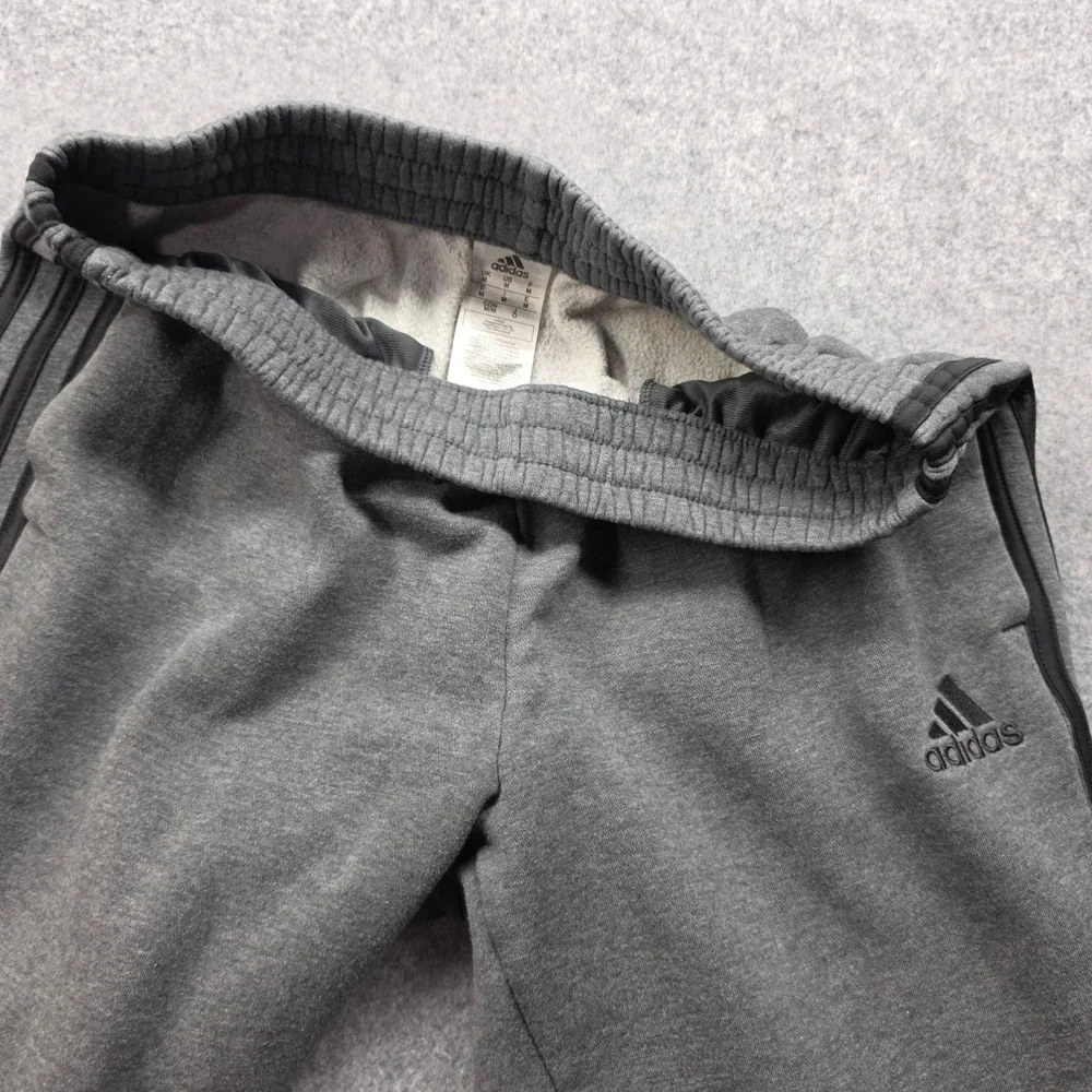 Adidas Mens Essentials Fleece Joggers Grey 3-Stripe Sweatpants Size M